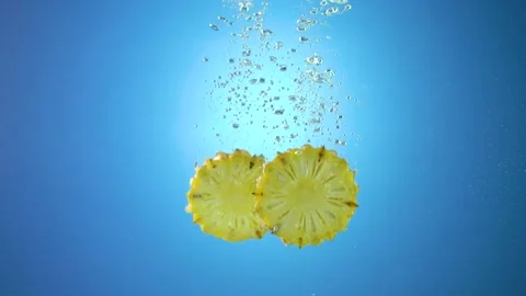 Pineapple in the water-1 Stock Footage 217425065