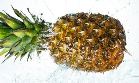 Pineapple Water Splash Stock Photos