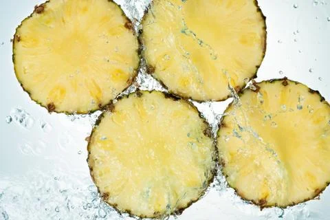 Pineapple Water Splash Stock Photos
