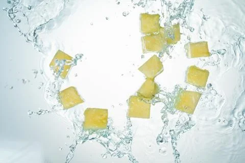 Pineapple Water Splash Stock Photos