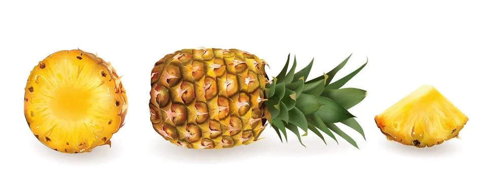 Pineapple on a white background Stock Illustration