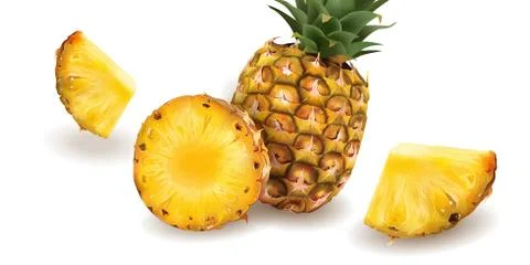 Pineapple on a white background Stock Illustration