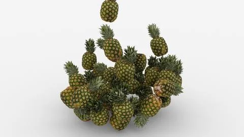 Pineapple with white background Illustrazione stock