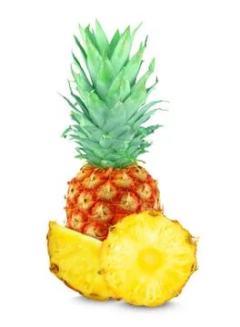 Pineapple on white background Stock Photos