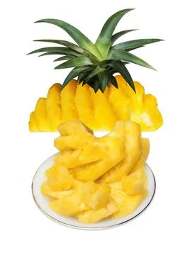 Pineapple on white background Stockfoto's