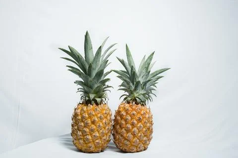Pineapple on white Background Stock Photos