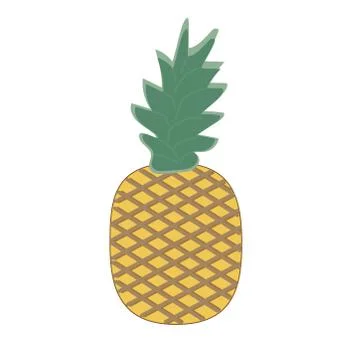 Pineapple White Background Tropical Fruit Illustration. Stock Illustration