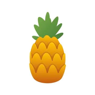 Pineapple on white background. Vector illustration in trendy flat style. EPS 10. Stock Illustration