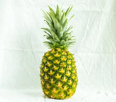 Pineapple on a white cloth Stock Photos