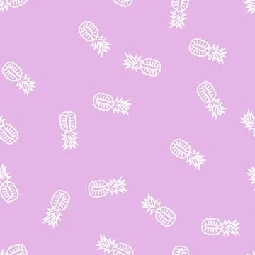 Pineapple whole one cut line seamless pattern イラスト素材