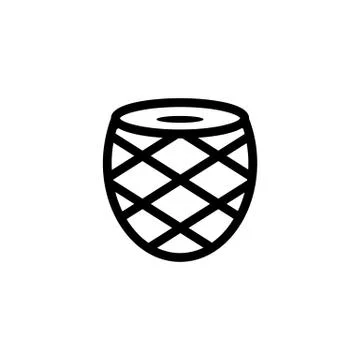 Pineapple without leaves icon vector outline illustration Stock Illustration