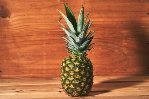 Pineapple in wood Stock Photos