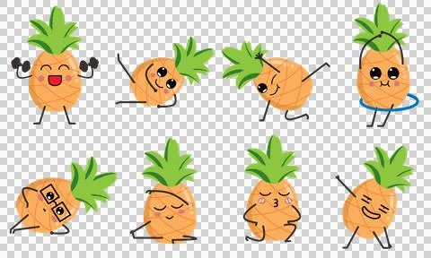 Pineapple workout 스톡 일러스트