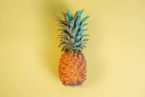 Pineapple on a yellow background Stock Photos