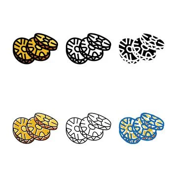 Pineapple yellow color icon vector series Stockillustratie