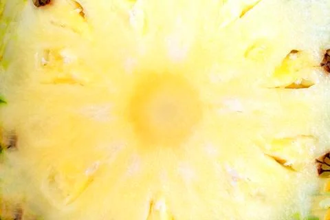 Pineapple yellow slice background. Top view. Beautiful slices ananas texture Stock Photos