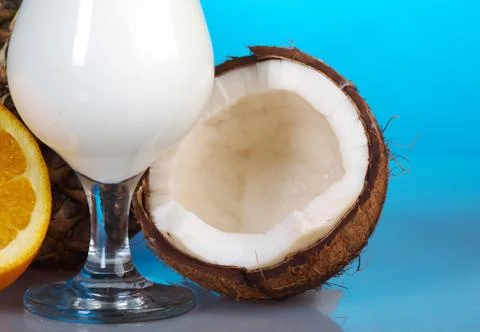 Pineapple,orange and coconut piece Foto stock