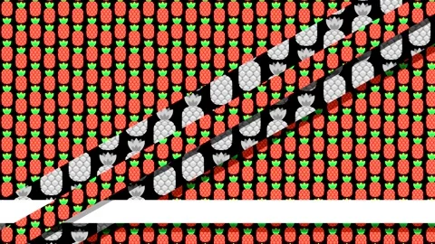 Pineapples and flowers pattern design on black background with vibrant colo.. Stock Footage 333445862
