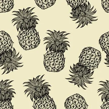 Pineapples hand drawn sketch Stock Illustration