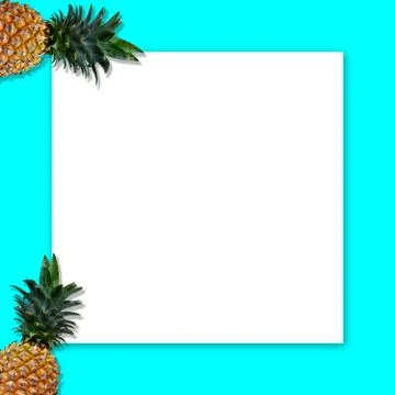 Pineapples isolated on blue background. Foto stock