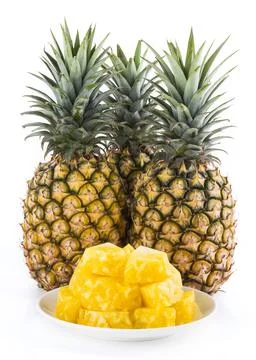 Pineapples isolated on white background Stock Photos