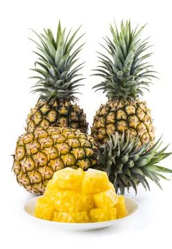Pineapples isolated on white background Stock Photos