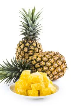 Pineapples isolated on white background Stock Photos