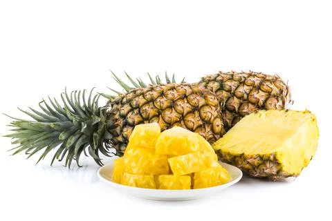 Pineapples isolated on white background Stock Photos
