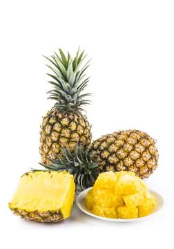 Pineapples isolated on white background Stock Photos