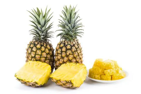 Pineapples isolated on white background Stock Photos