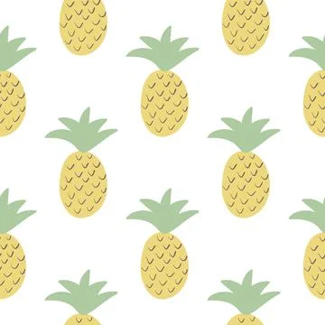 Pineapples seamless pattern Stock Illustration