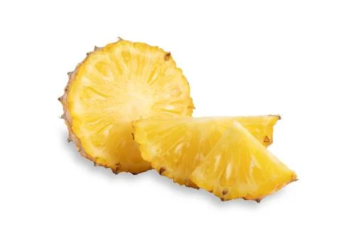 Pineapples sliced isolated on the white background Stock Photos