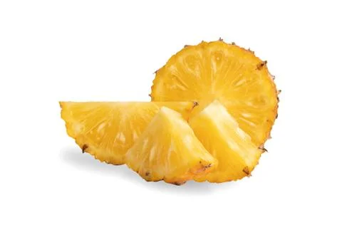 Pineapples sliced isolated on white background Stock Photos