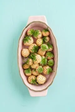 Pineberries in a bowl Stock Photos