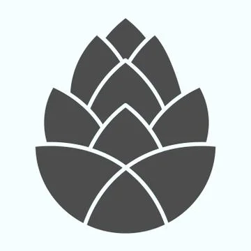 Pinecone brewery plant solid icon. One single flower of pine cone. Autumn season Stockillustratie