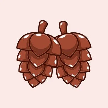 Pinecone. cartoon vector illustration. Stock Illustration