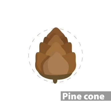 Pinecone color icon. isolated vector illustration 스톡 일러스트