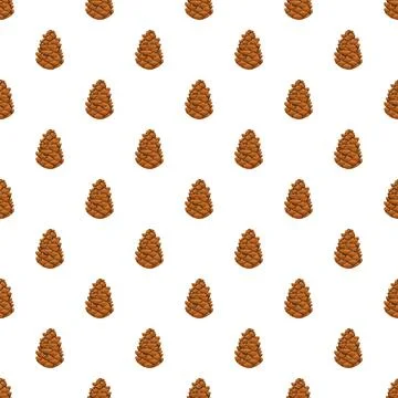 Pinecone forest seamless nature pattern background design Stock Illustration