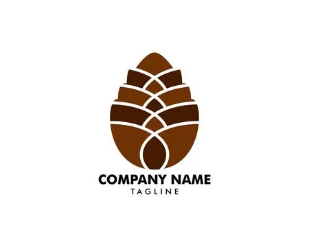 Pinecone logo design template vector Stock Illustration