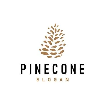 Pinecone Logo, Simple Minimalist Design Pine Tree Plant Template Vector Ill.. Stock Illustration