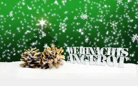 Pinecone merry christmas green Illustrazione stock