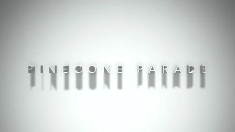PINECONE PARADE 3D title animation with shadows on a white background 스톡 동영상 296768459