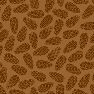 Pinecone pattern seamless. Wood cone background. vector ornament. Baby fabric Stock Illustration