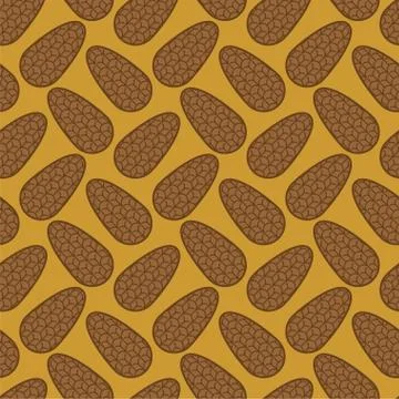 Pinecone pattern seamless. Wood cone background. vector ornament. Baby fabric Stock Illustration