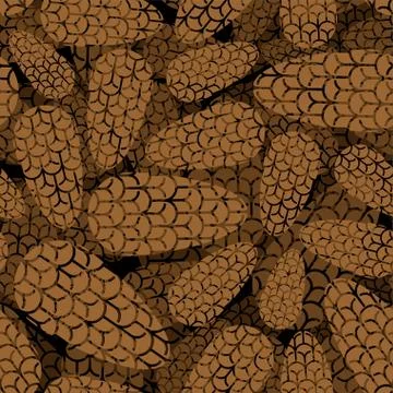 Pinecone pattern seamless. Wood cone background. vector ornament. Baby fabric Stock Illustration