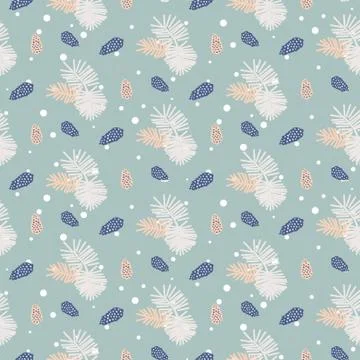 Pinecone seamless vector pattern. Stock Illustration