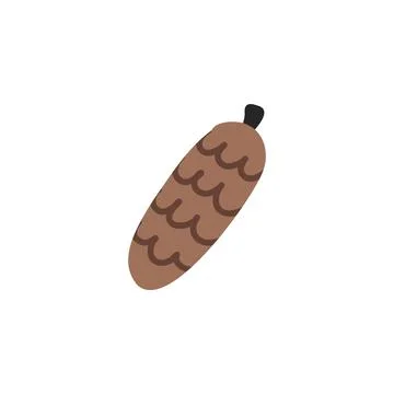 Pineconec doodle. Hand drawn spruce and pine cones isolated. Vector clipart in a Stock Illustration