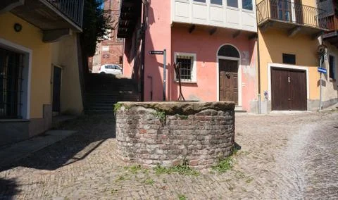 Pinerolo streets - tourists attraction Stock Photos