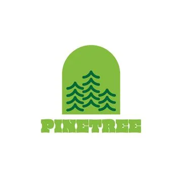 Pines Tree Window Logo design template Stock Illustration