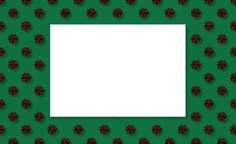 Pinewood forest theme mockup with blank sheet of paper and seamless pattern Stock Illustration